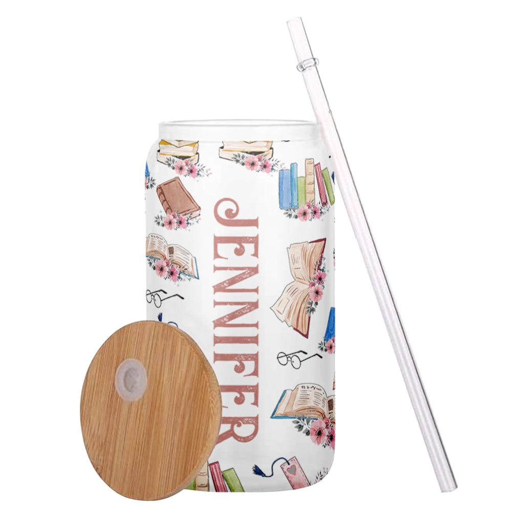 Reading Good Books - Personalized Book Can Glass