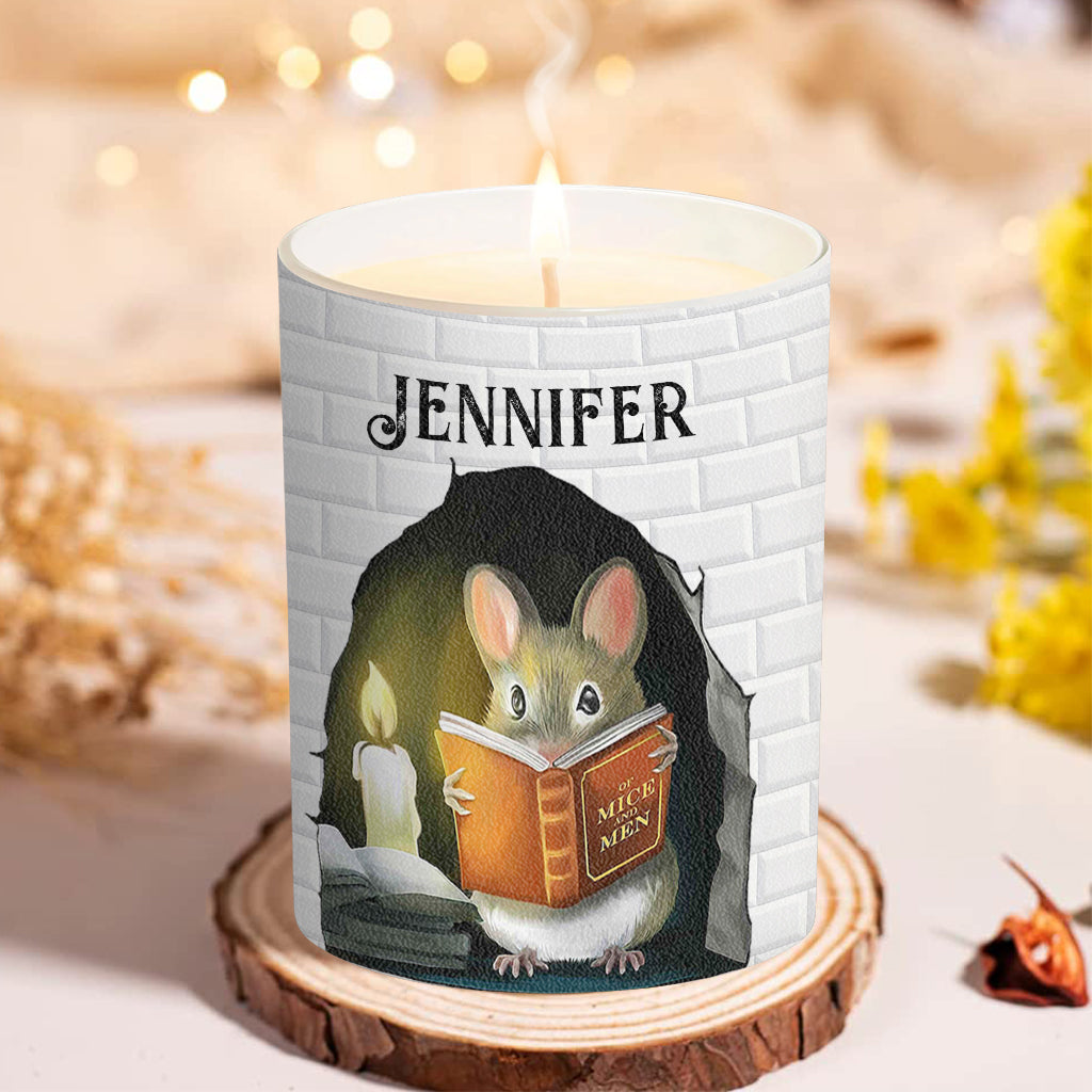 Ich liebe Bücher – Personalisierte Buchkerze mit Holzdeckel