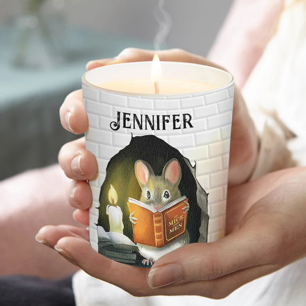 Ich liebe Bücher – Personalisierte Buchkerze mit Holzdeckel