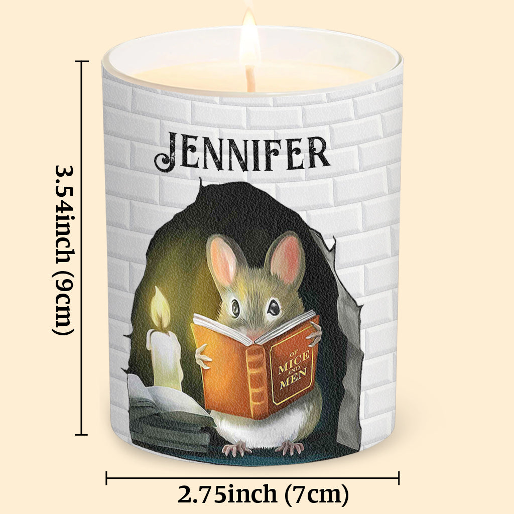 Ich liebe Bücher – Personalisierte Buchkerze mit Holzdeckel