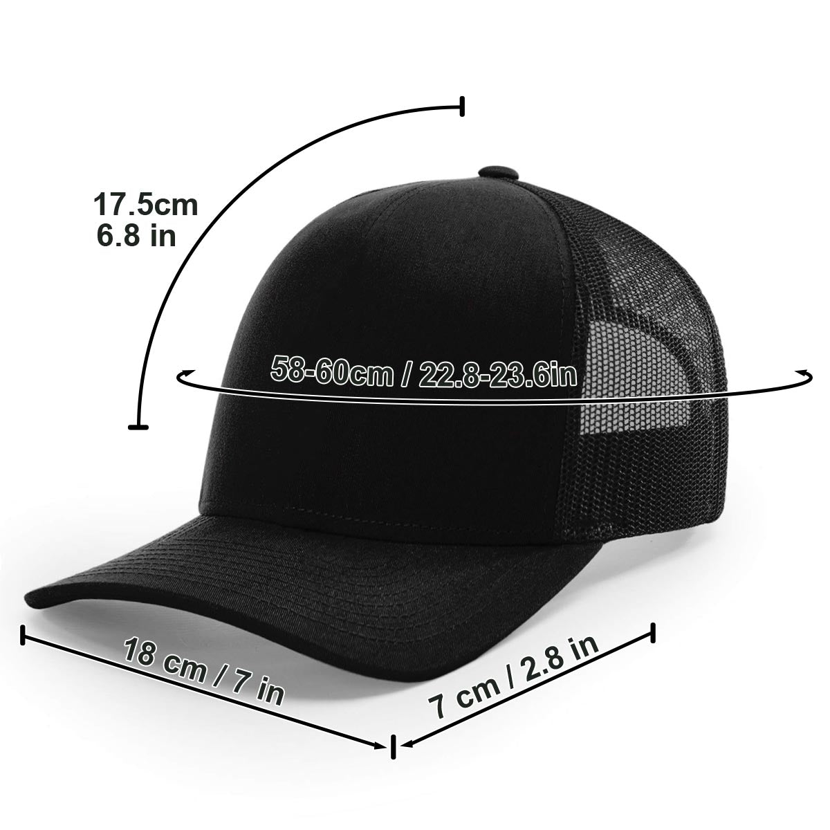 Casquette de camionneur personnalisée « Love Horses » (maille noire)