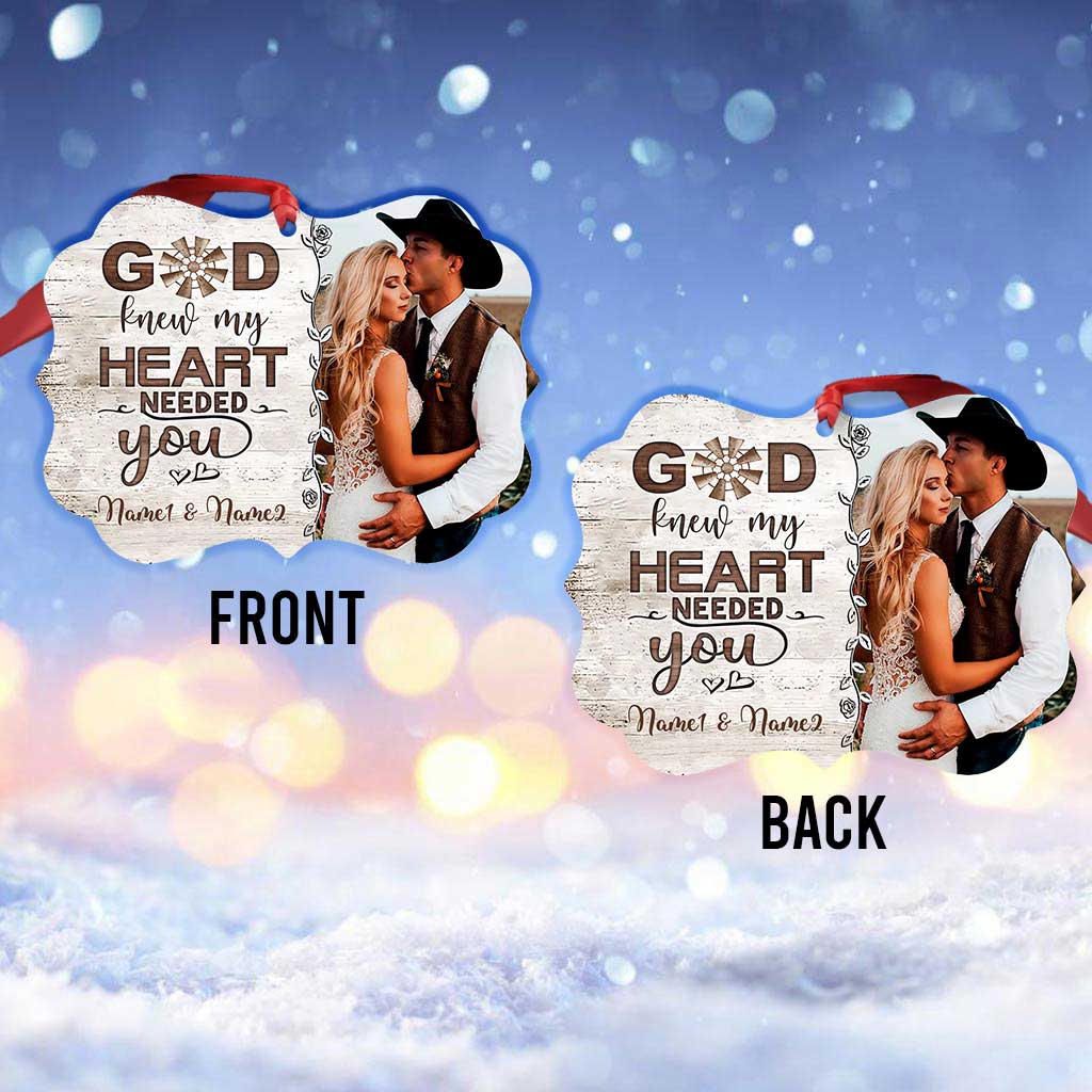 God Knew My Heart - Personalized Christmas Couple Ornament (Printed On Both Sides)