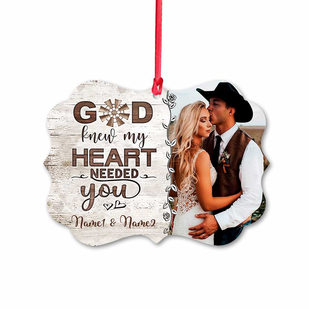 God Knew My Heart - Personalized Christmas Couple Ornament (Printed On Both Sides)