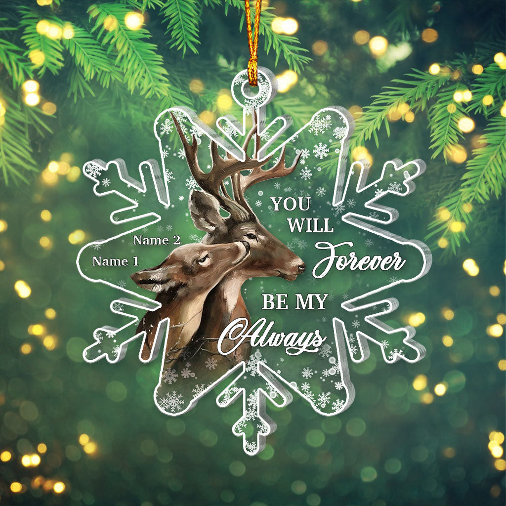 Du wirst für immer mein Ein und Alles sein – Personalisierter transparenter Weihnachtsschmuck zur Jagd