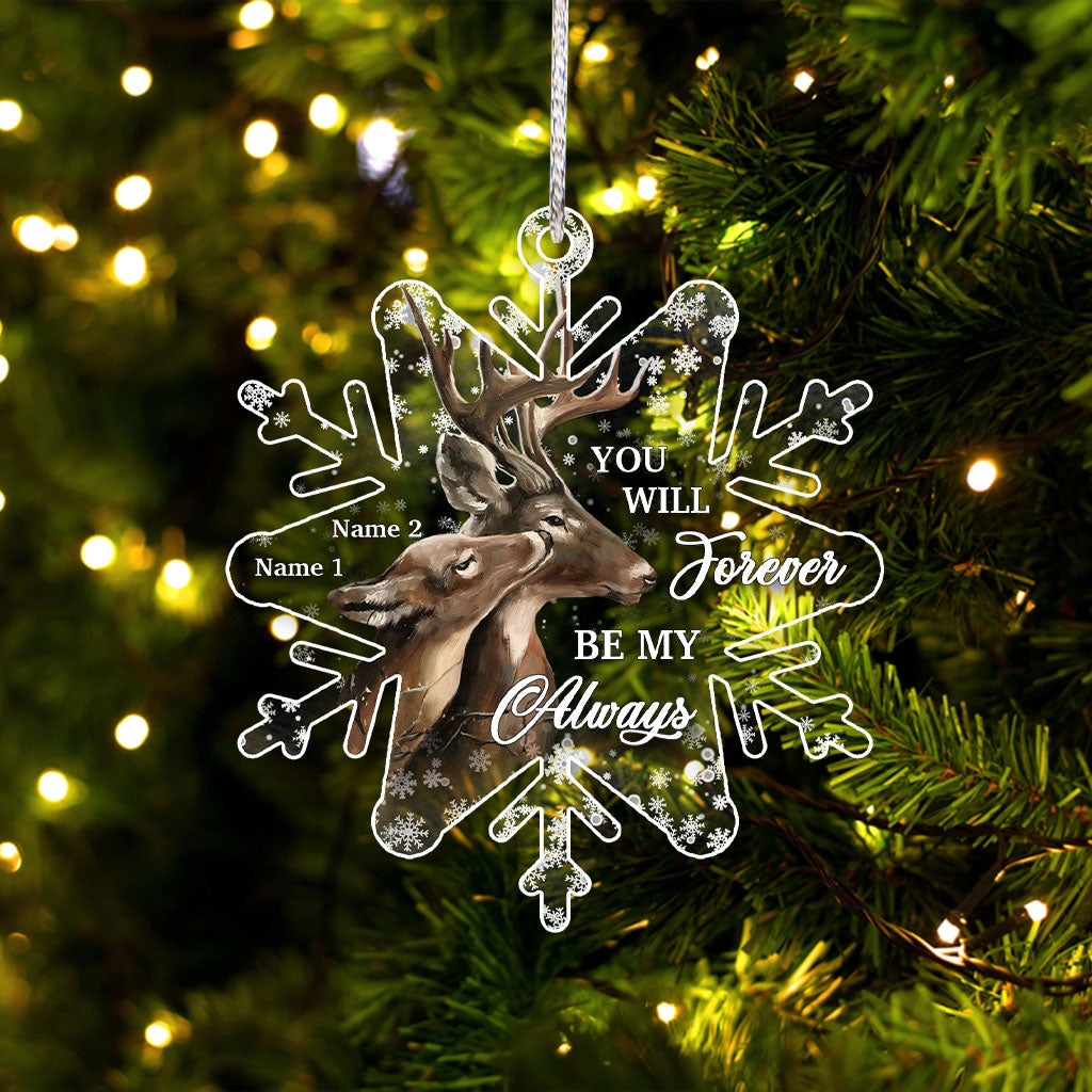 Du wirst für immer mein Ein und Alles sein – Personalisierter transparenter Weihnachtsschmuck zur Jagd