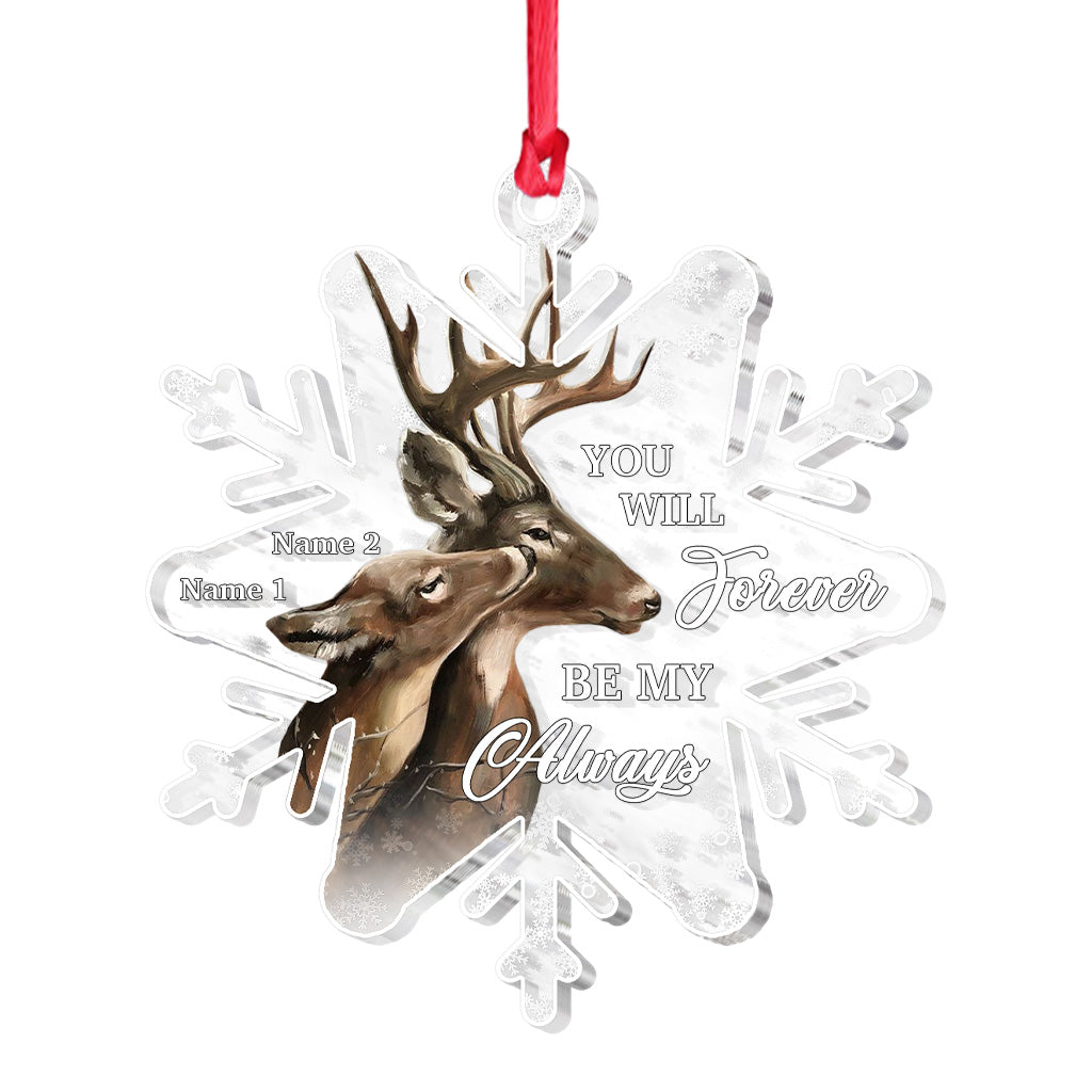 Du wirst für immer mein Ein und Alles sein – Personalisierter transparenter Weihnachtsschmuck zur Jagd