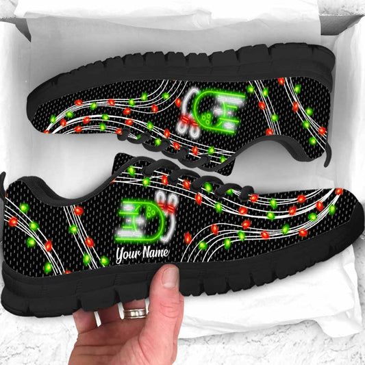 Tis The Season - Personalized Christmas Bowling Lover Sneakers