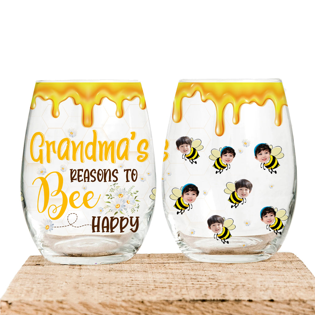 Sei glücklich – Geschenk für Oma, Mama – Personalisiertes Weinglas
