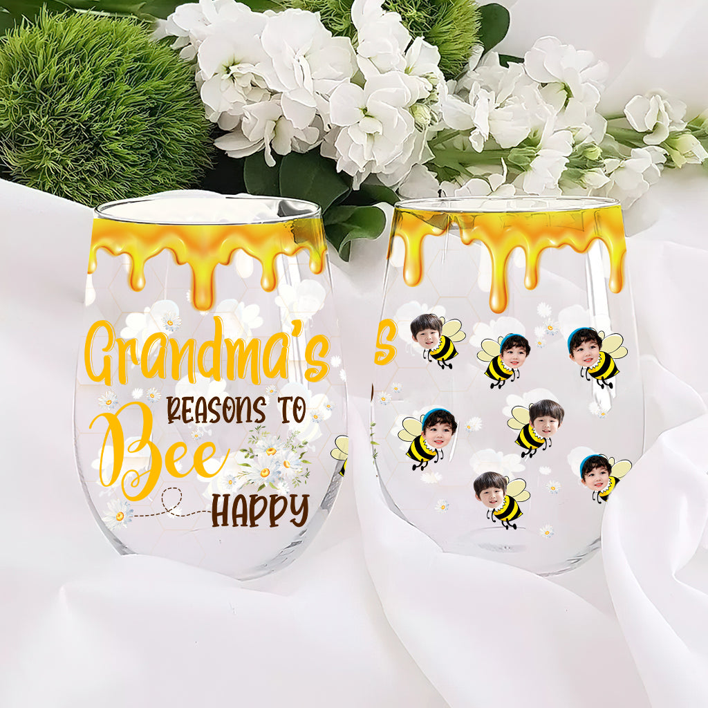 Sei glücklich – Geschenk für Oma, Mama – Personalisiertes Weinglas