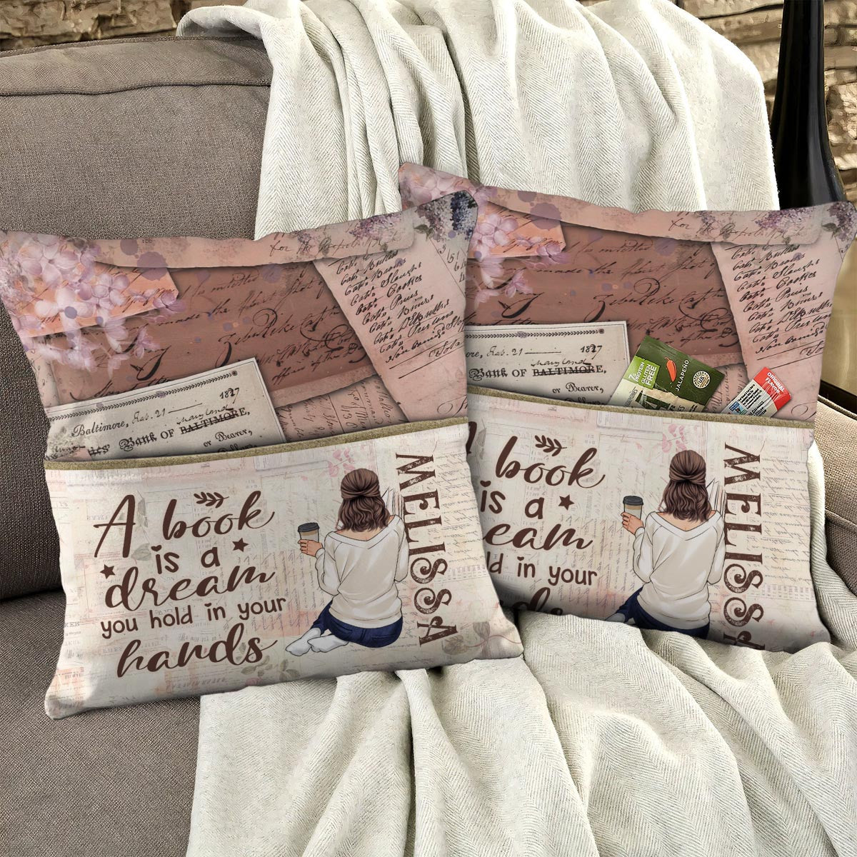 A Dream You Hold In Your Hands - Personalized Book Pocket Pillow