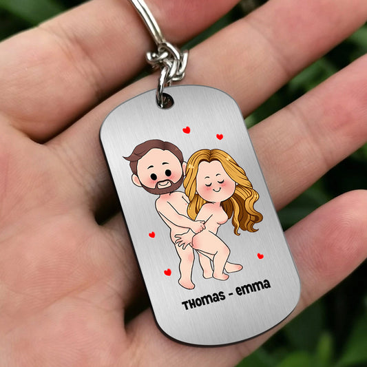 I Love You - Personalized Couple Stainless Steel Keychain