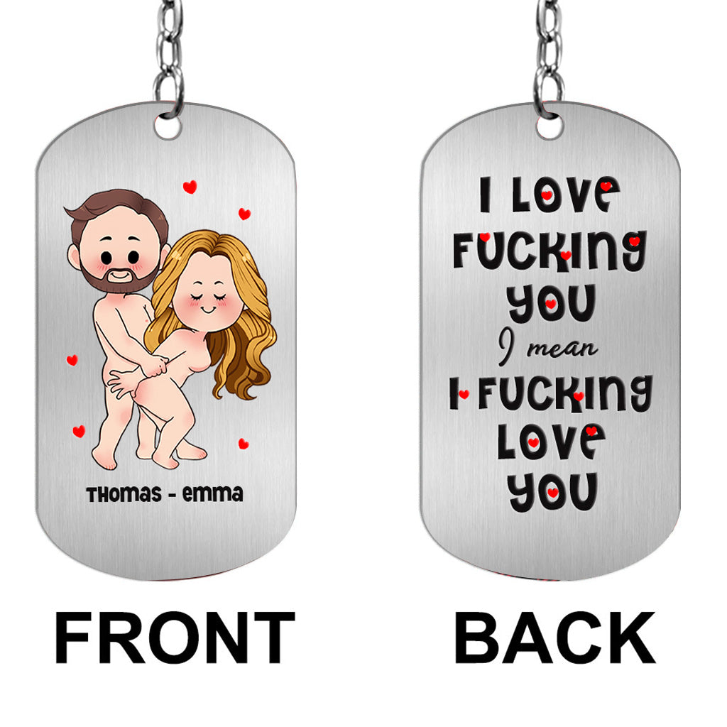 I Love You - Personalized Couple Stainless Steel Keychain