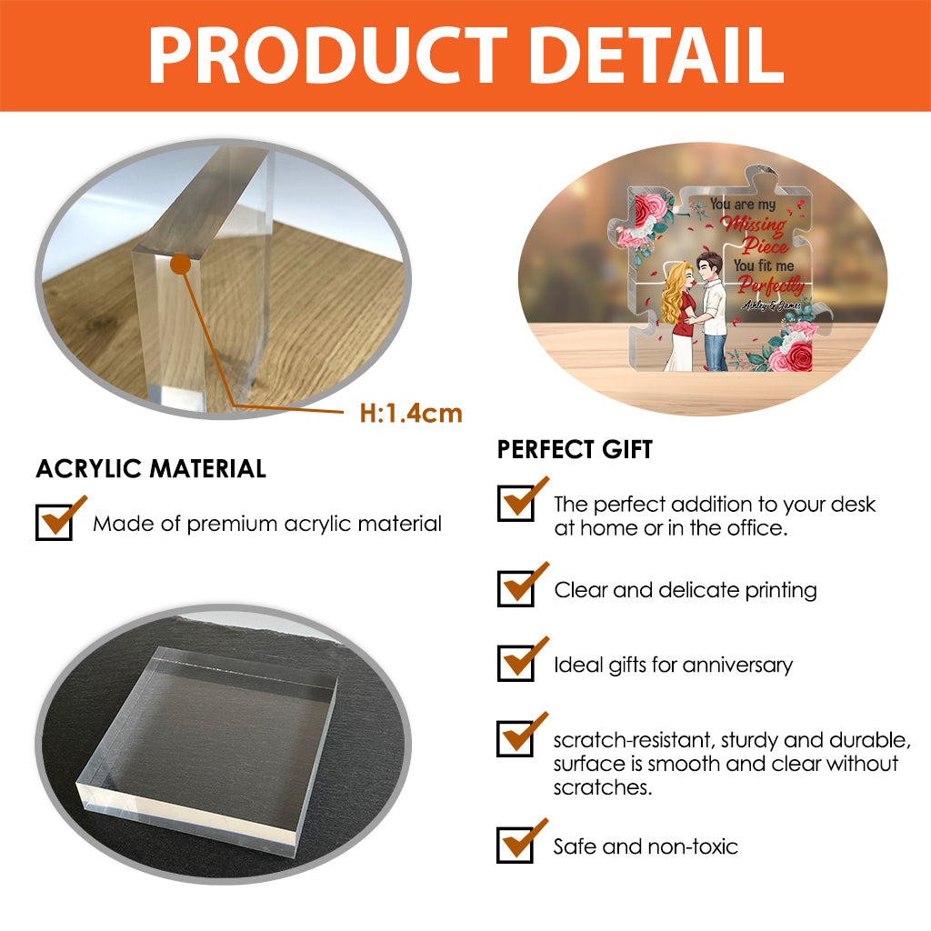 You Are My Missing Piece - Personalized Couple Custom Shaped Acrylic Plaque