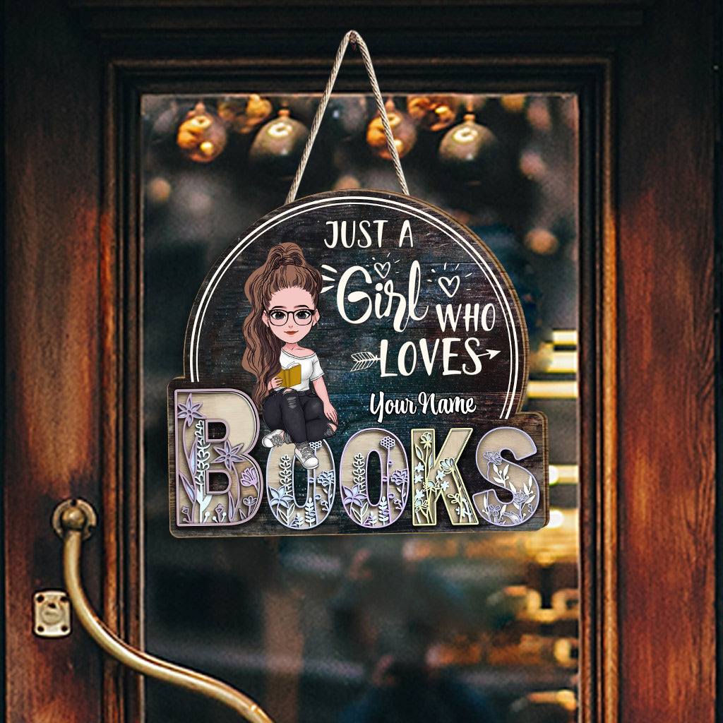 Einfach ein Mädchen, das liebt – personalisiertes Buch-Holzschild