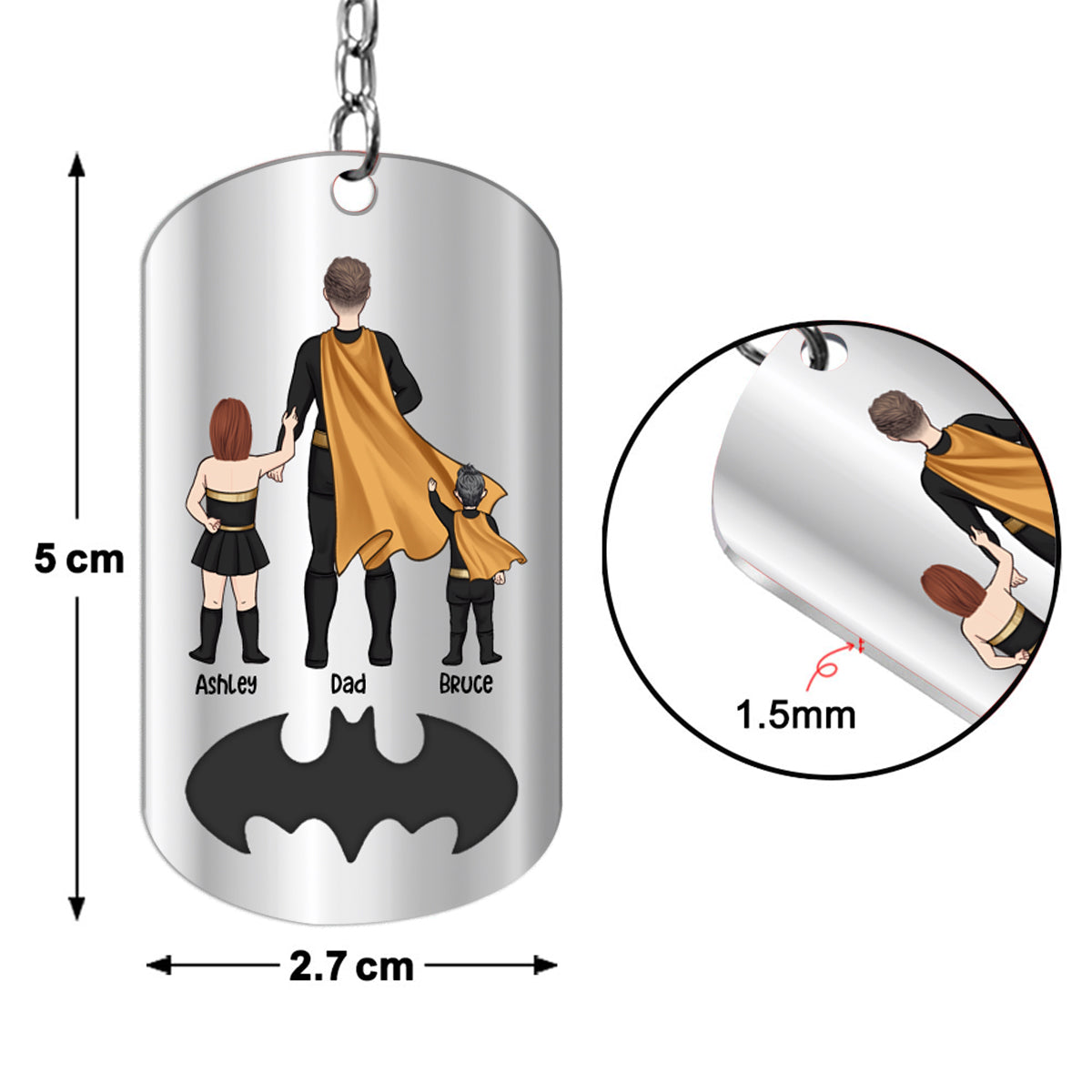 Dad To Us You Are Superhero - Personalized Father Stainless Steel Keychain