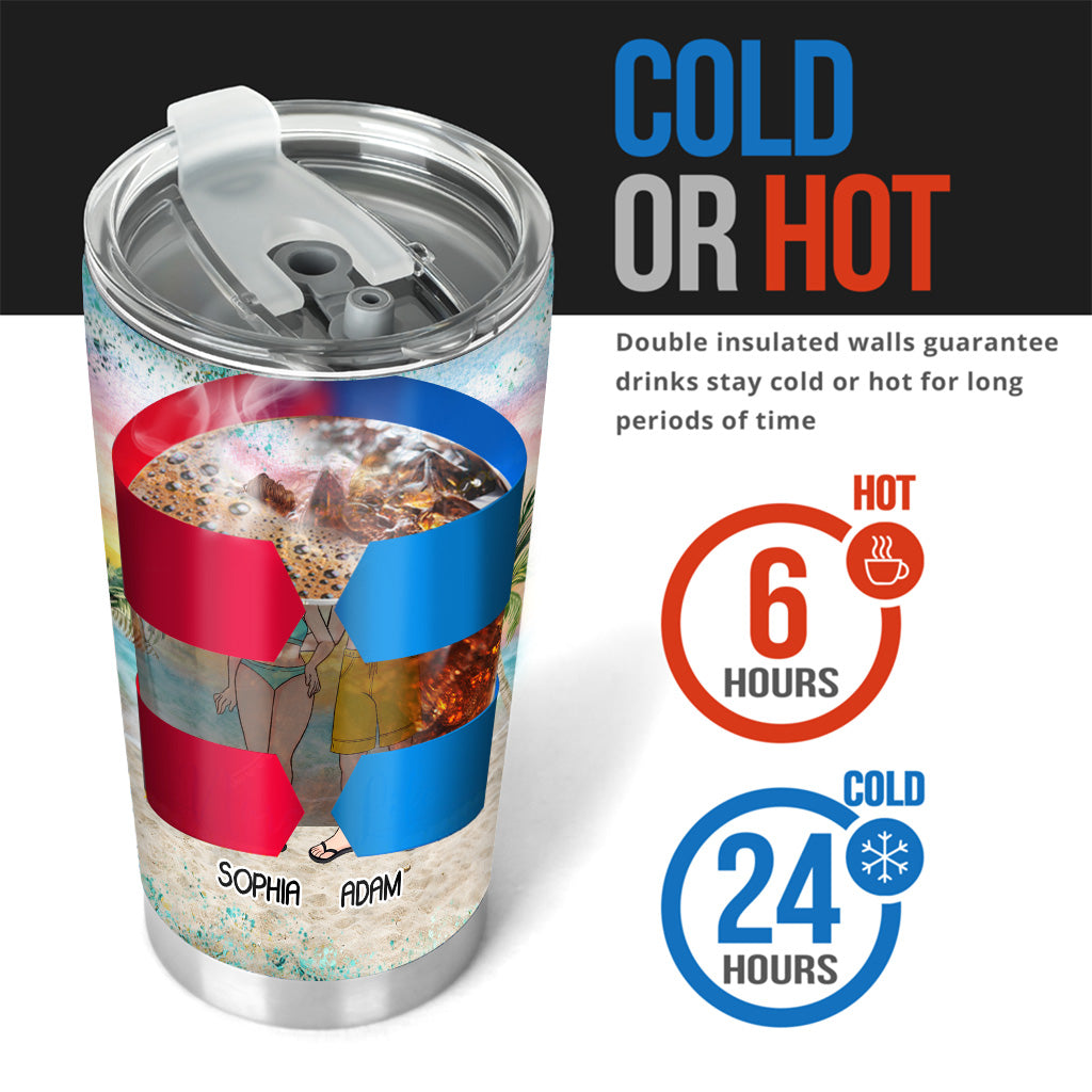 To The Beach And Back - Personalized Couple Tumbler