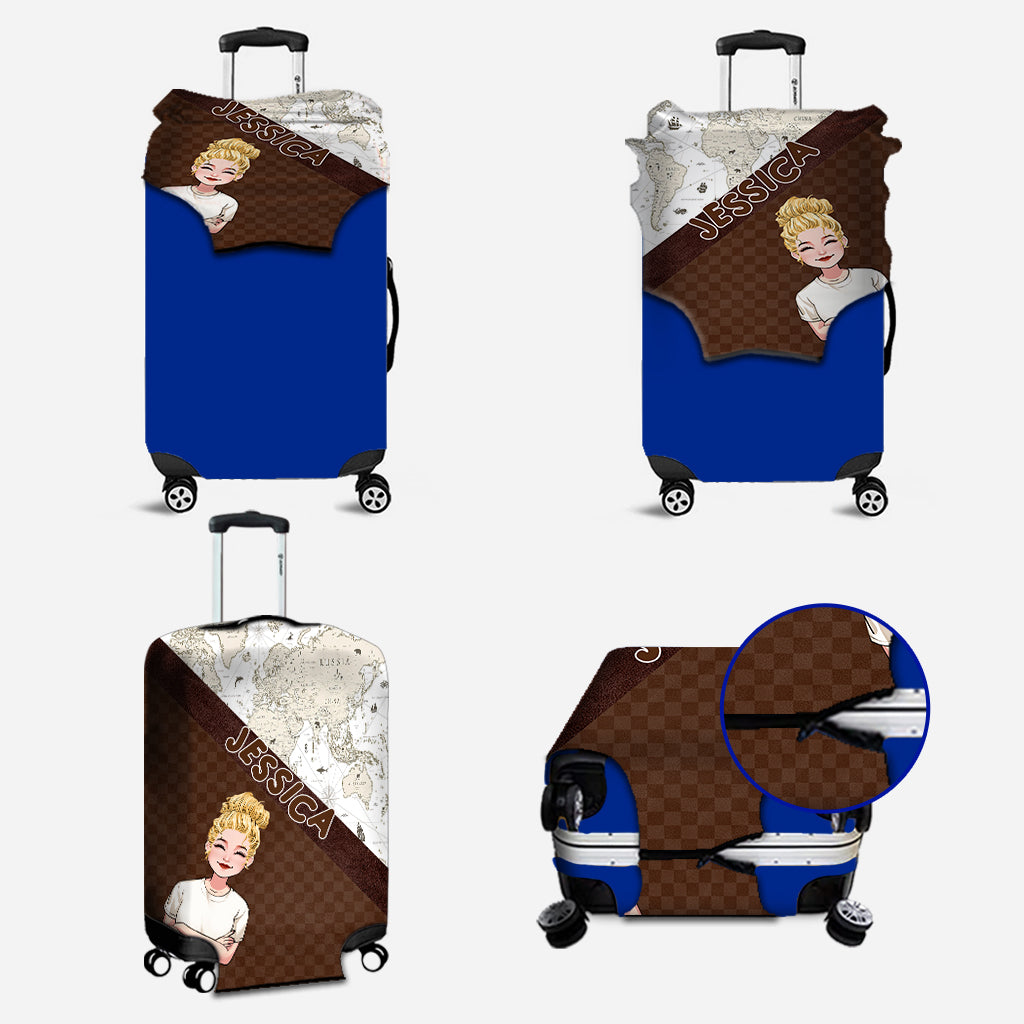 Das Abenteuer ruft – Personalisierte Reise-Handtasche und Gepäckhülle aus Leder