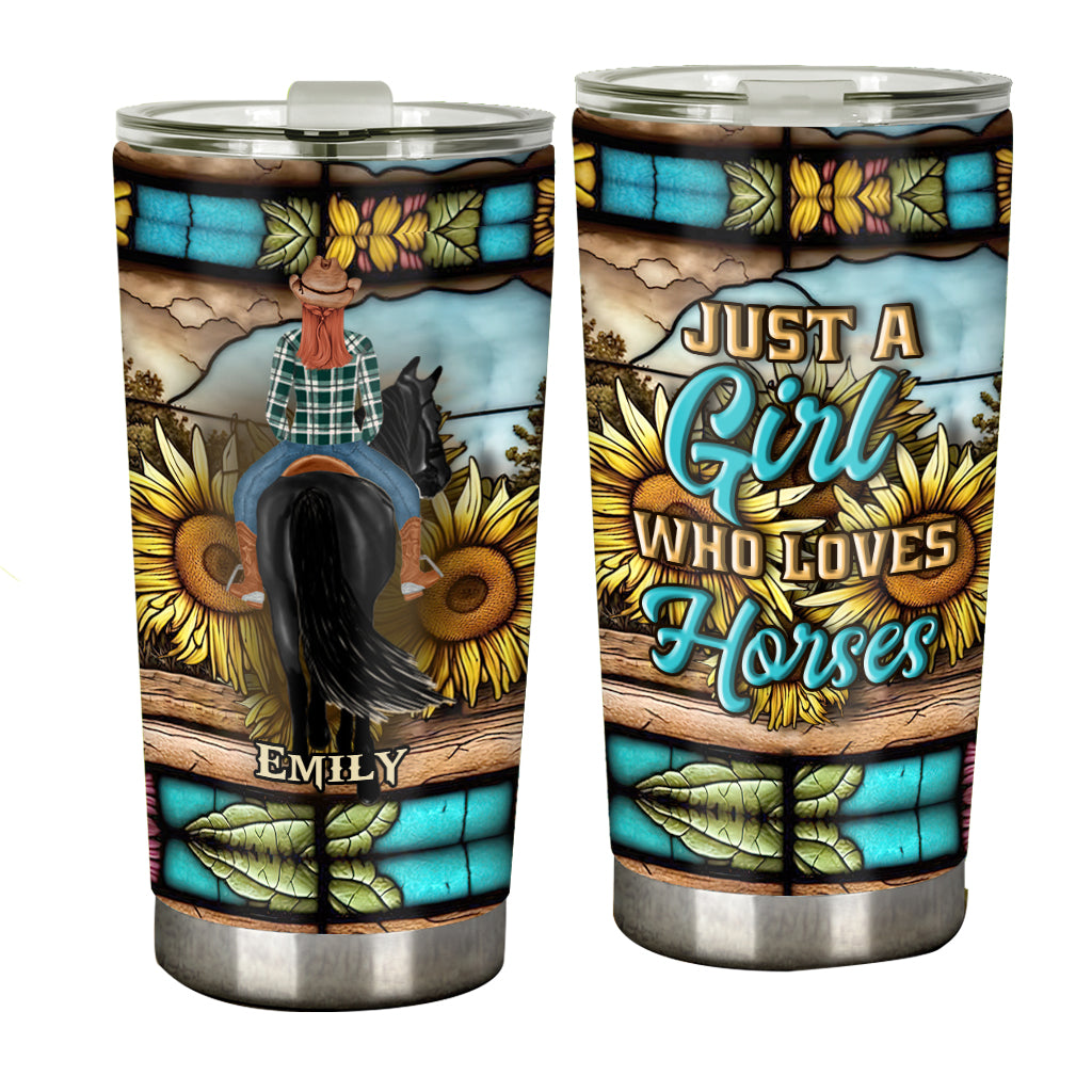 Just A Girl Who Loves Horses - Personalized Horse Tumbler