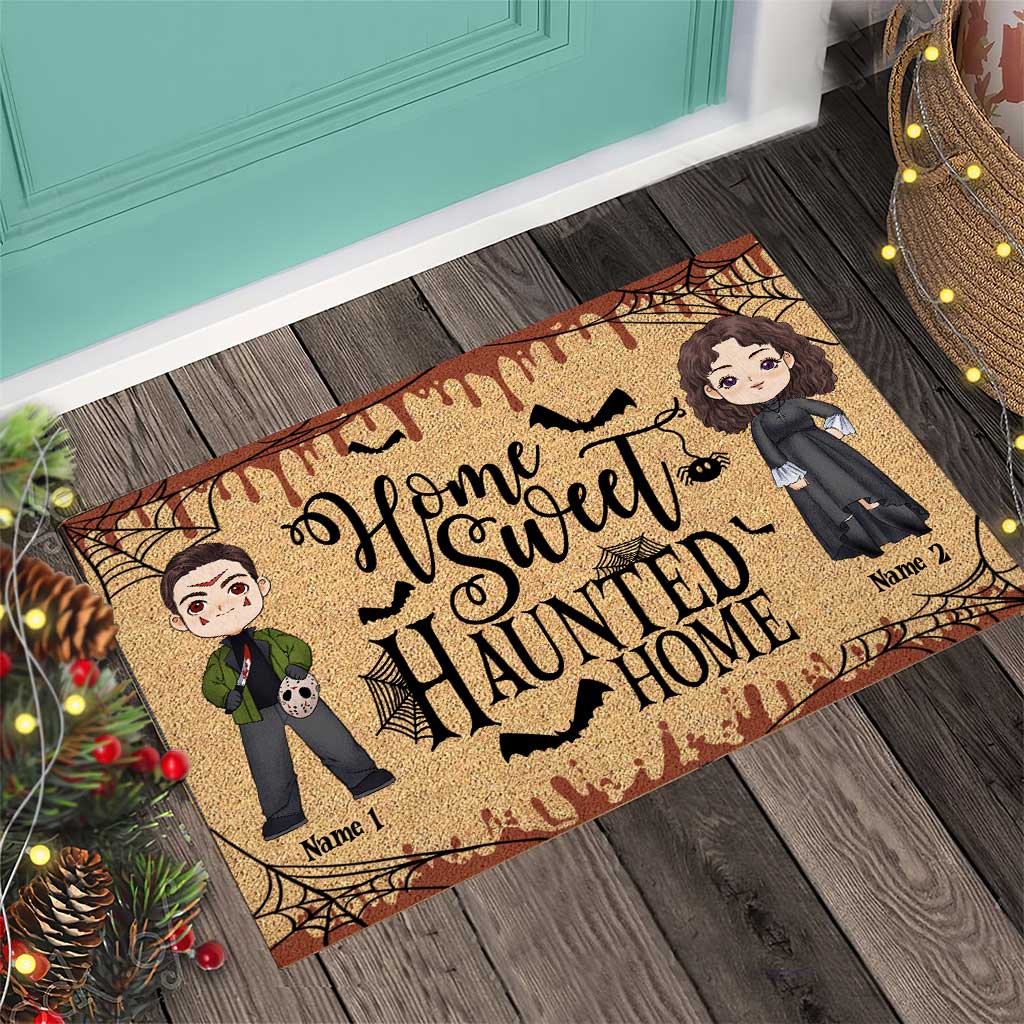 Home Sweet Haunted Home - Personalized Halloween Couple Doormat
