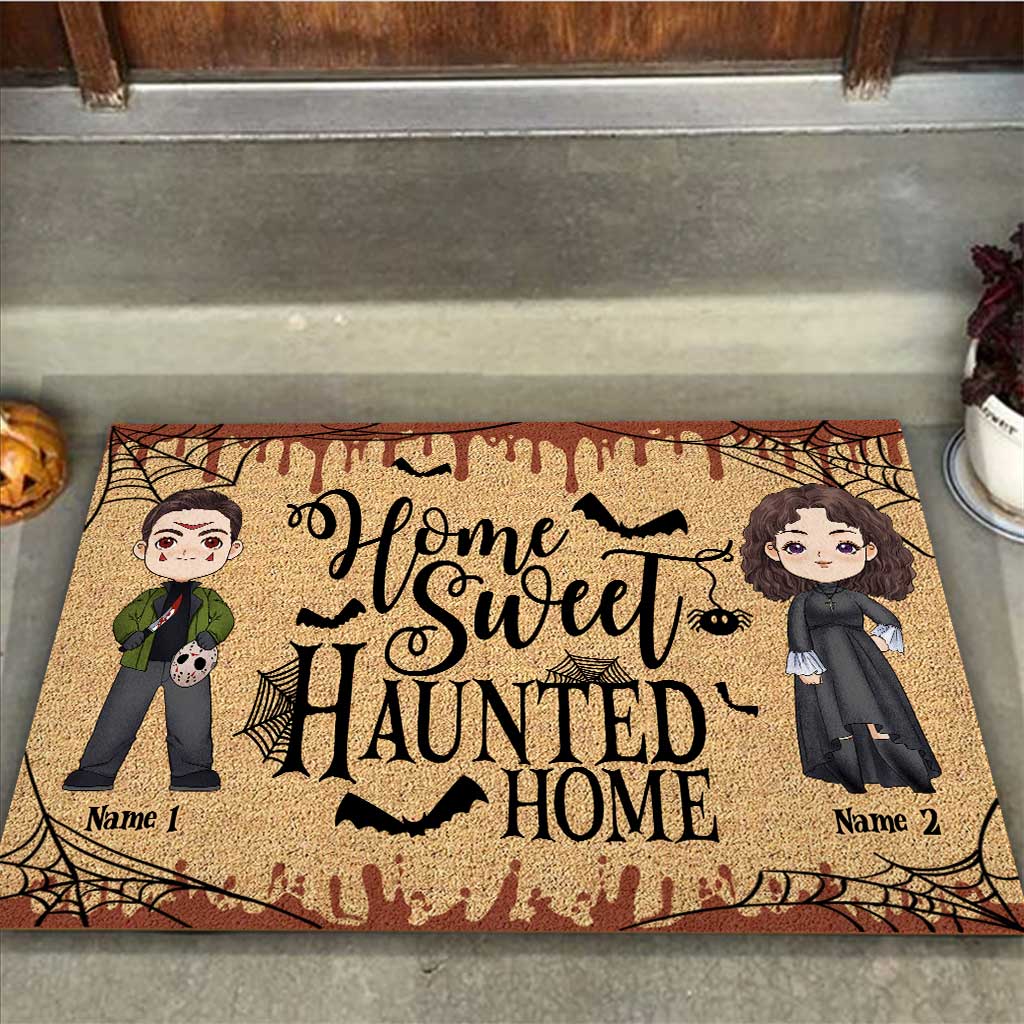 Home Sweet Haunted Home - Personalized Halloween Couple Doormat