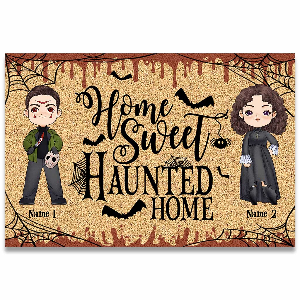 Home Sweet Haunted Home - Personalized Halloween Couple Doormat