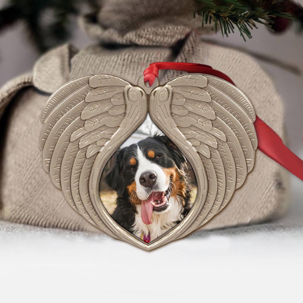 Weine nicht um mich – Personalisierter Weihnachtsschmuck in Hundeform (beidseitig bedruckt)