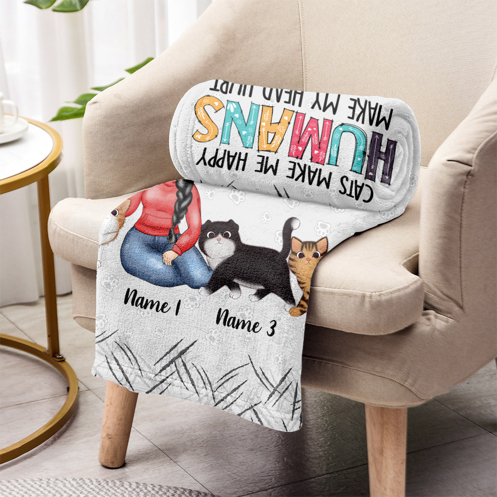 Les chats me rendent heureuse - Couverture personnalisée pour chat