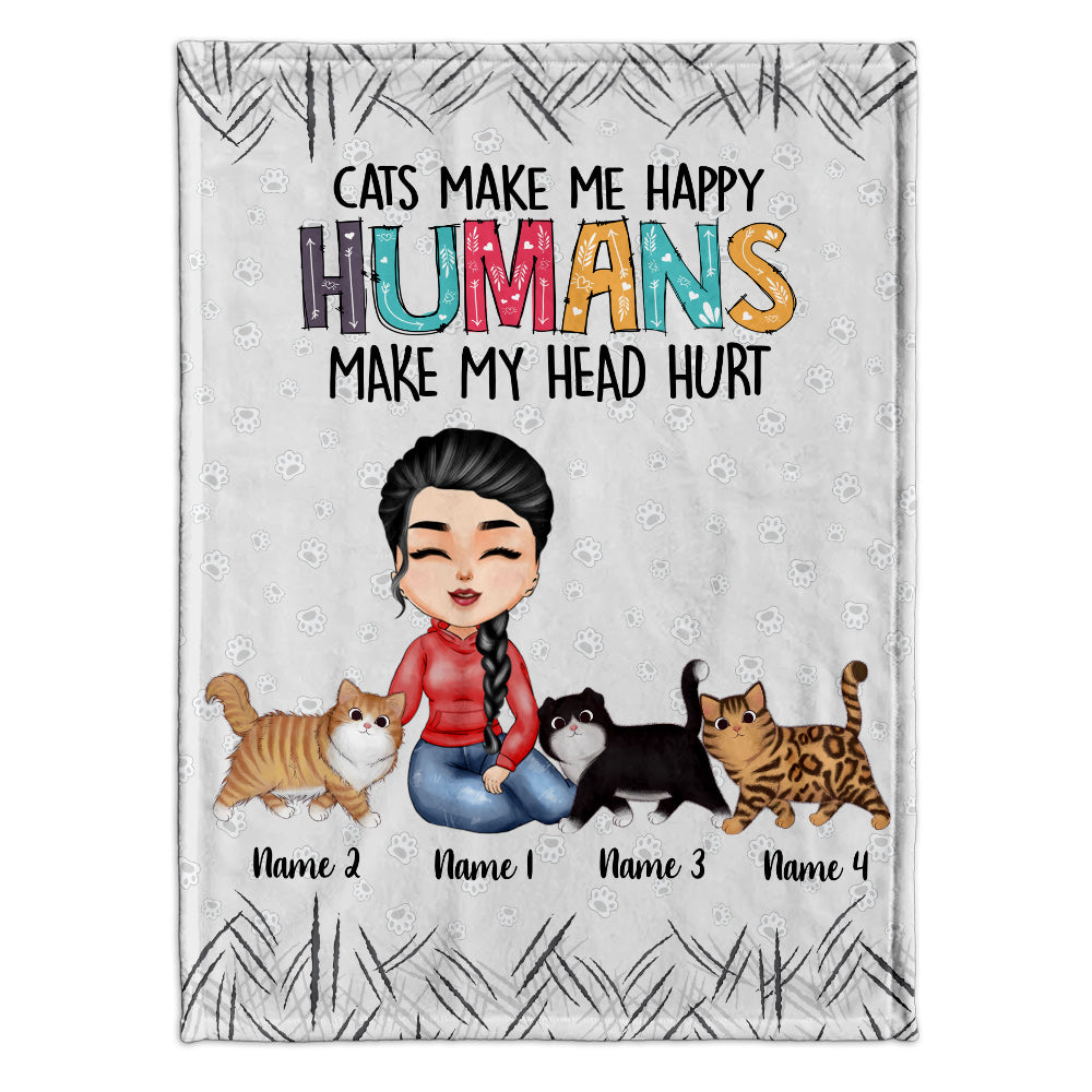 Les chats me rendent heureuse - Couverture personnalisée pour chat