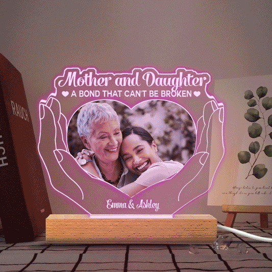 The Love Between Mother And Children - Gift for mom, daughter, son - Personalized Shaped Plaque Light Base