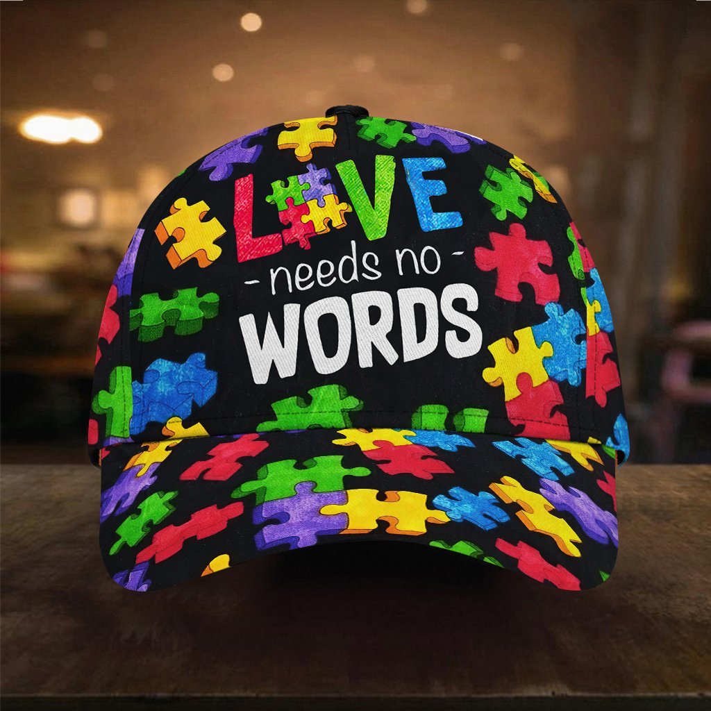 L'amour n'a pas besoin de mots - Casquette de sensibilisation à l'autisme