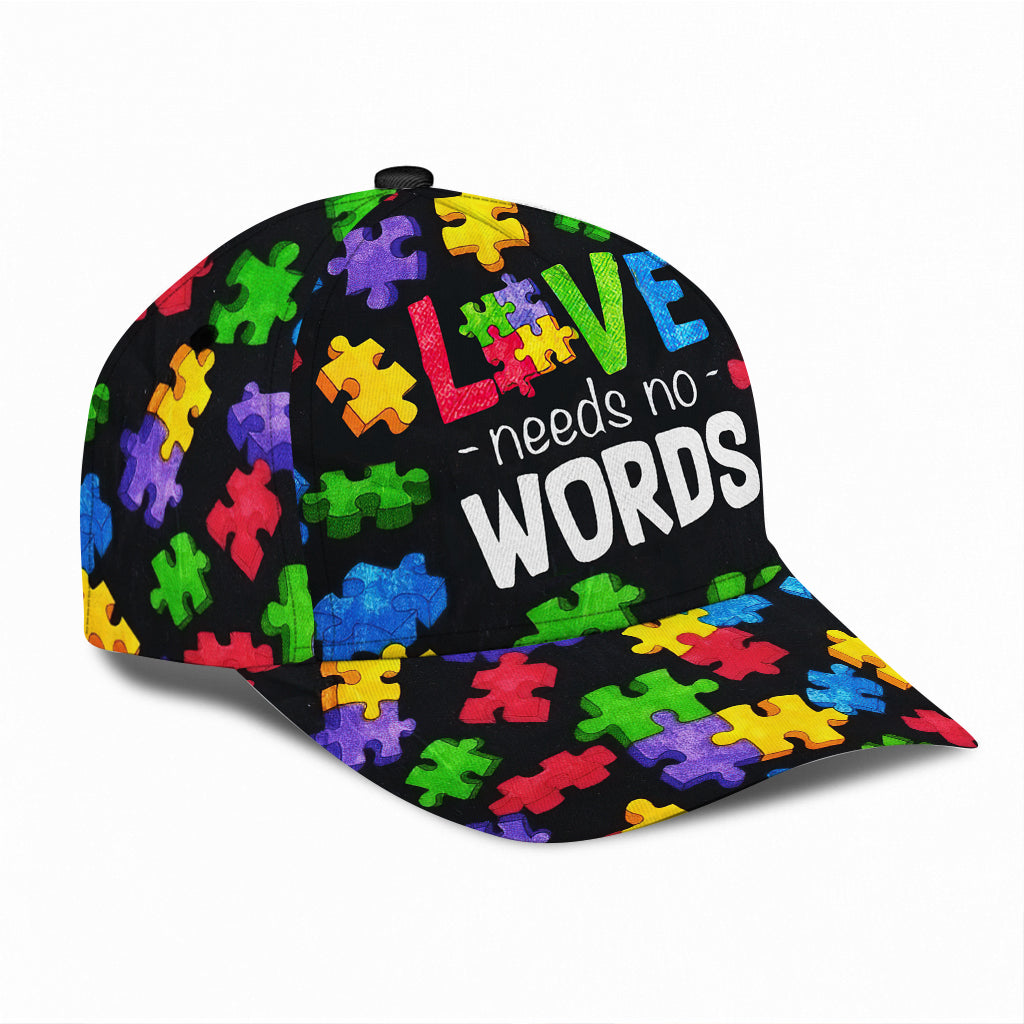 L'amour n'a pas besoin de mots - Casquette de sensibilisation à l'autisme