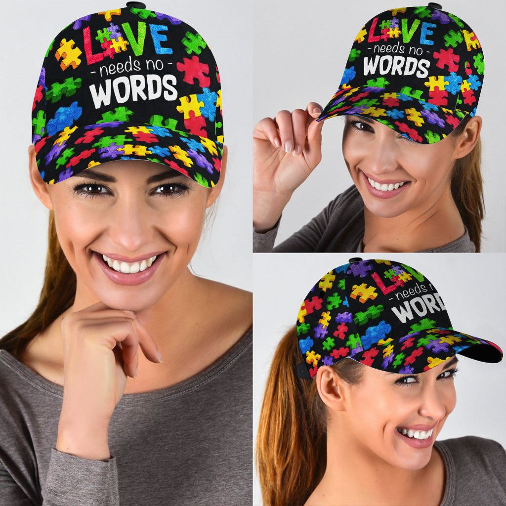 L'amour n'a pas besoin de mots - Casquette de sensibilisation à l'autisme