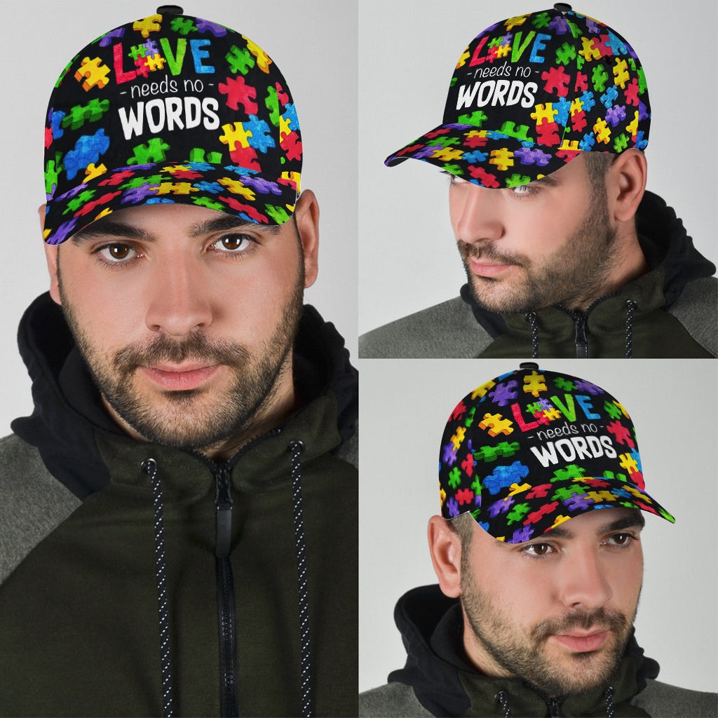 L'amour n'a pas besoin de mots - Casquette de sensibilisation à l'autisme