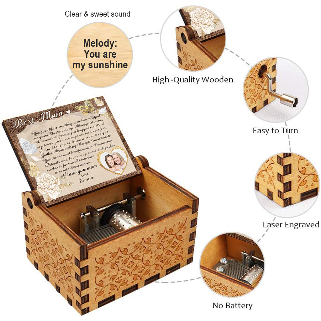Best Mom - Personalized Mother's Day Mother Hand Crank Music Box