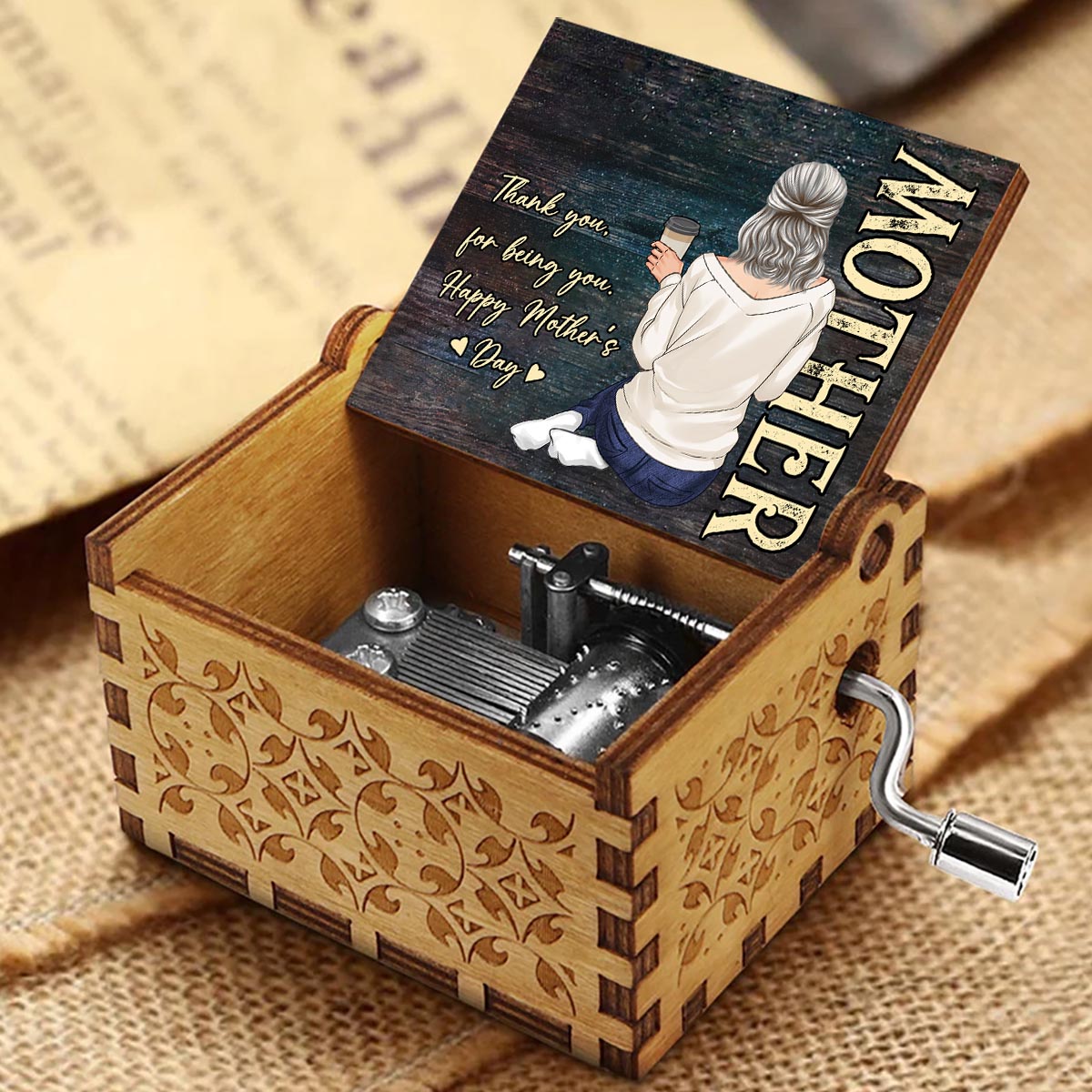 Thank You For Being You - Personalized Mother's Day Mother Hand Crank Music Box
