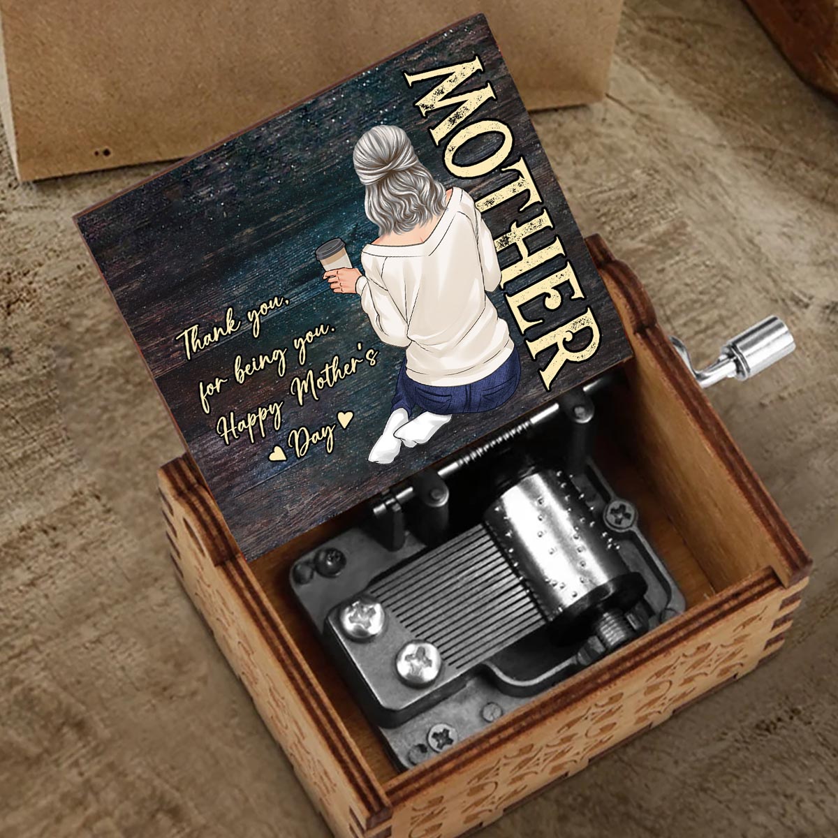 Thank You For Being You - Personalized Mother's Day Mother Hand Crank Music Box