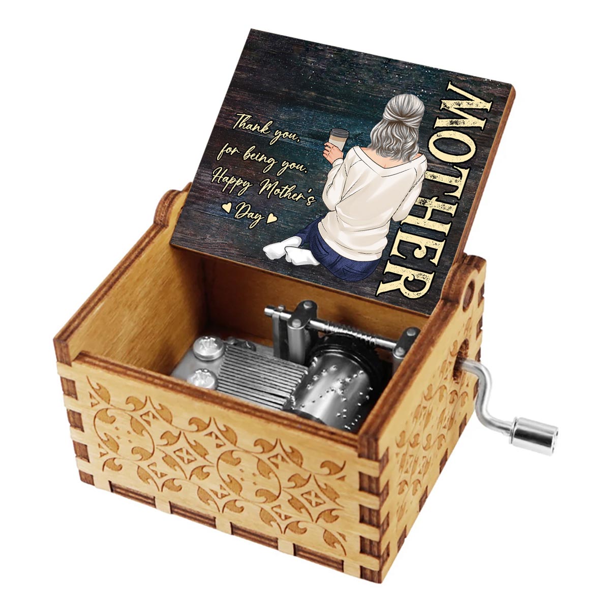 Thank You For Being You - Personalized Mother's Day Mother Hand Crank Music Box