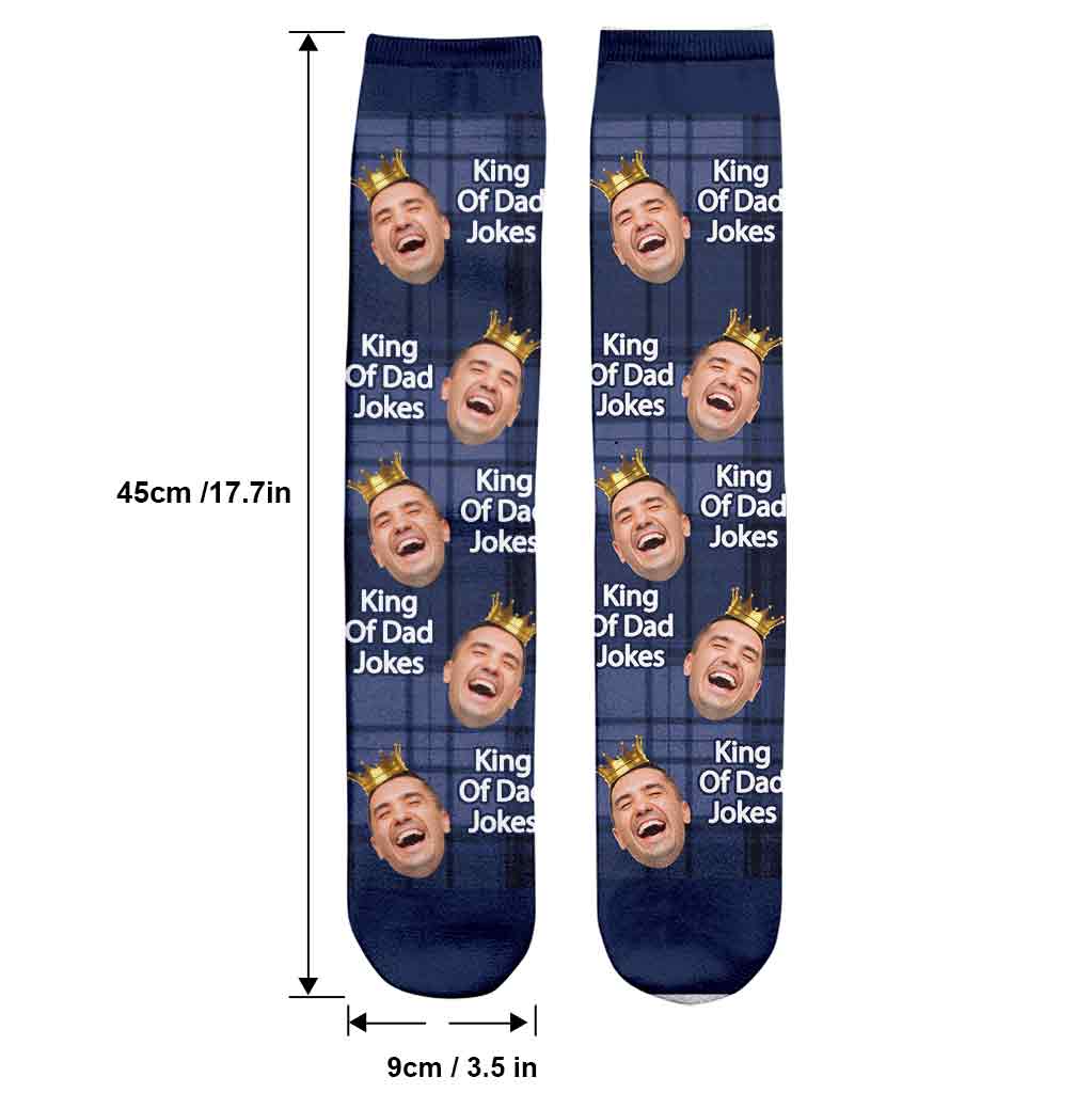 King Of Dad Jokes - Personalized Father's Day Father Socks