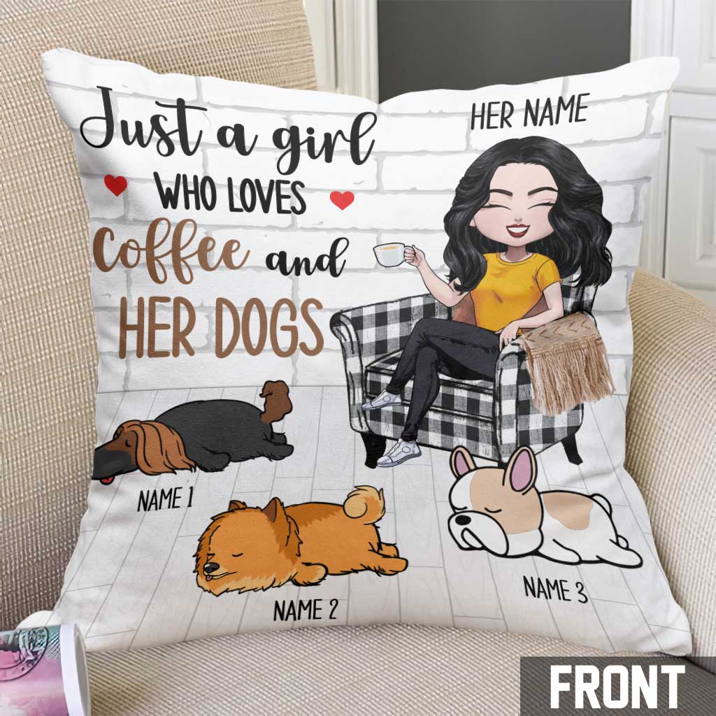 Coussin décoratif personnalisé « Juste une fille qui aime les chiens »