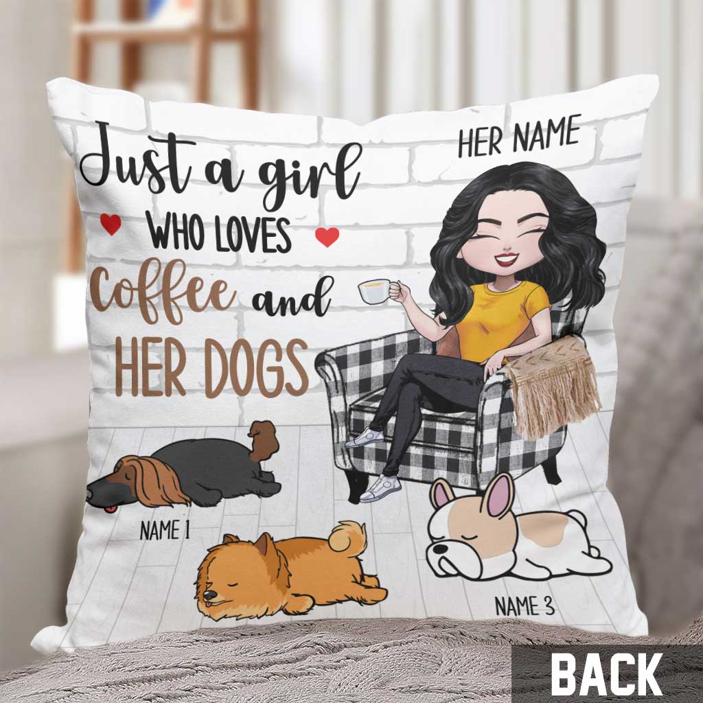 Coussin décoratif personnalisé « Juste une fille qui aime les chiens »