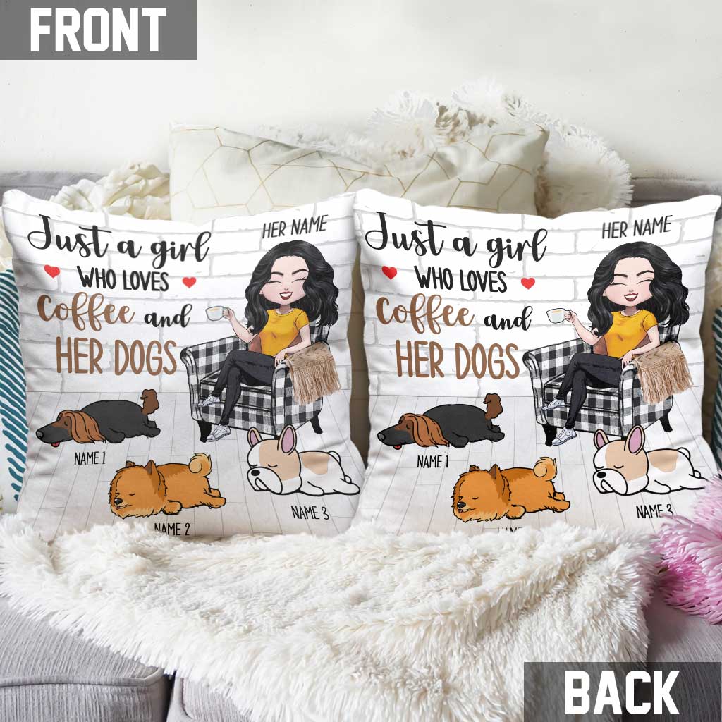 Coussin décoratif personnalisé « Juste une fille qui aime les chiens »