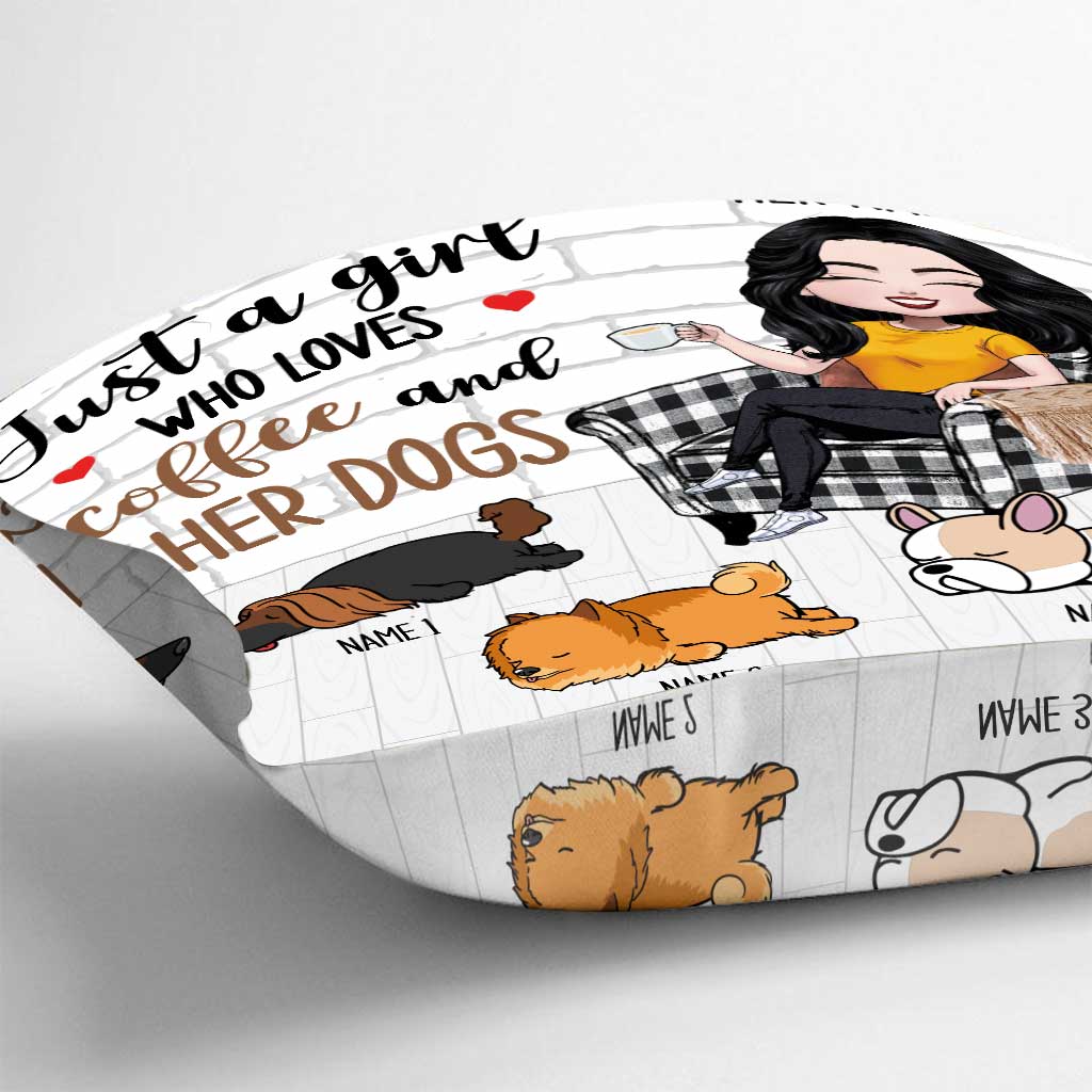 Coussin décoratif personnalisé « Juste une fille qui aime les chiens »