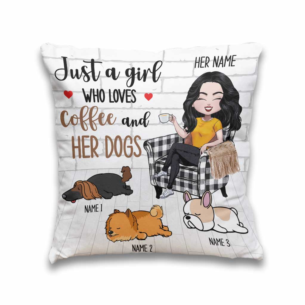 Coussin décoratif personnalisé « Juste une fille qui aime les chiens »