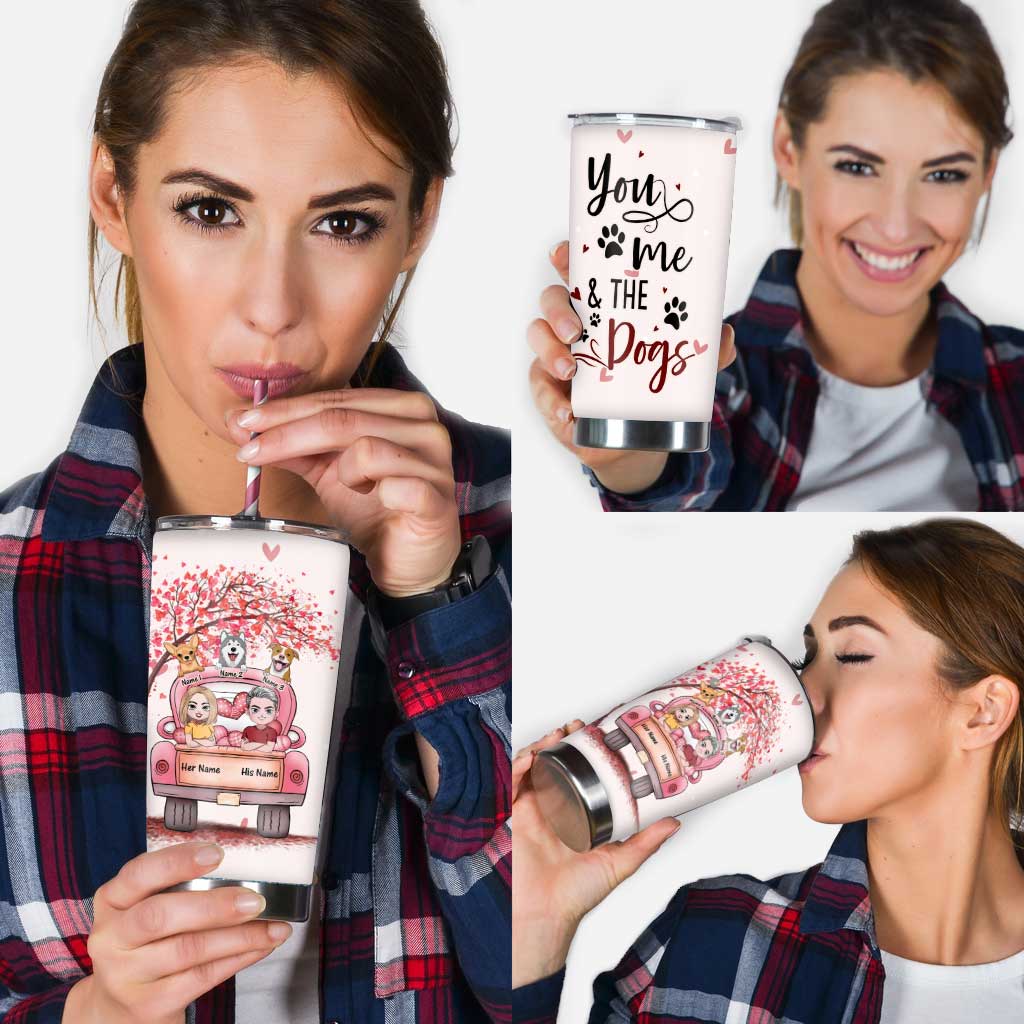 You Me And The Dog - Personalized Couple Tumbler