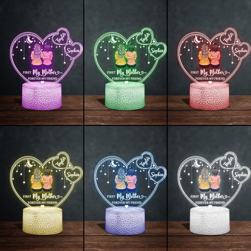 I Love You Mom - Personalized Mother's day Mother Shaped Plaque Light Base