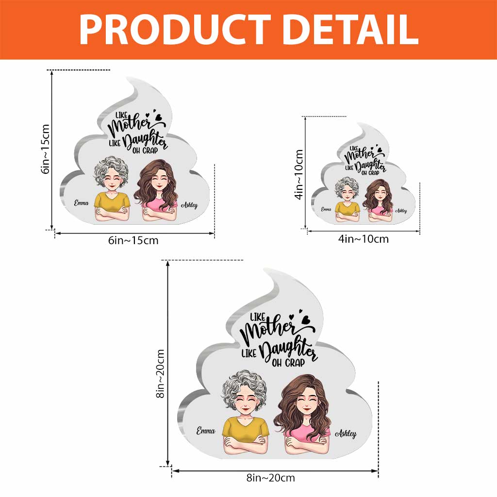 Like Mother Like Daughter - Personalized Mother's Day Mother Custom Shaped Acrylic Plaque