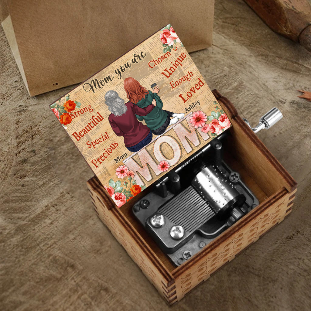 Mom You Are Beautiful - Personalized Mother's Day Mother Hand Crank Music Box