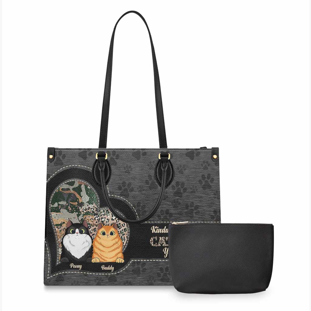 Maman Chat - Sac à main en cuir personnalisé pour chat