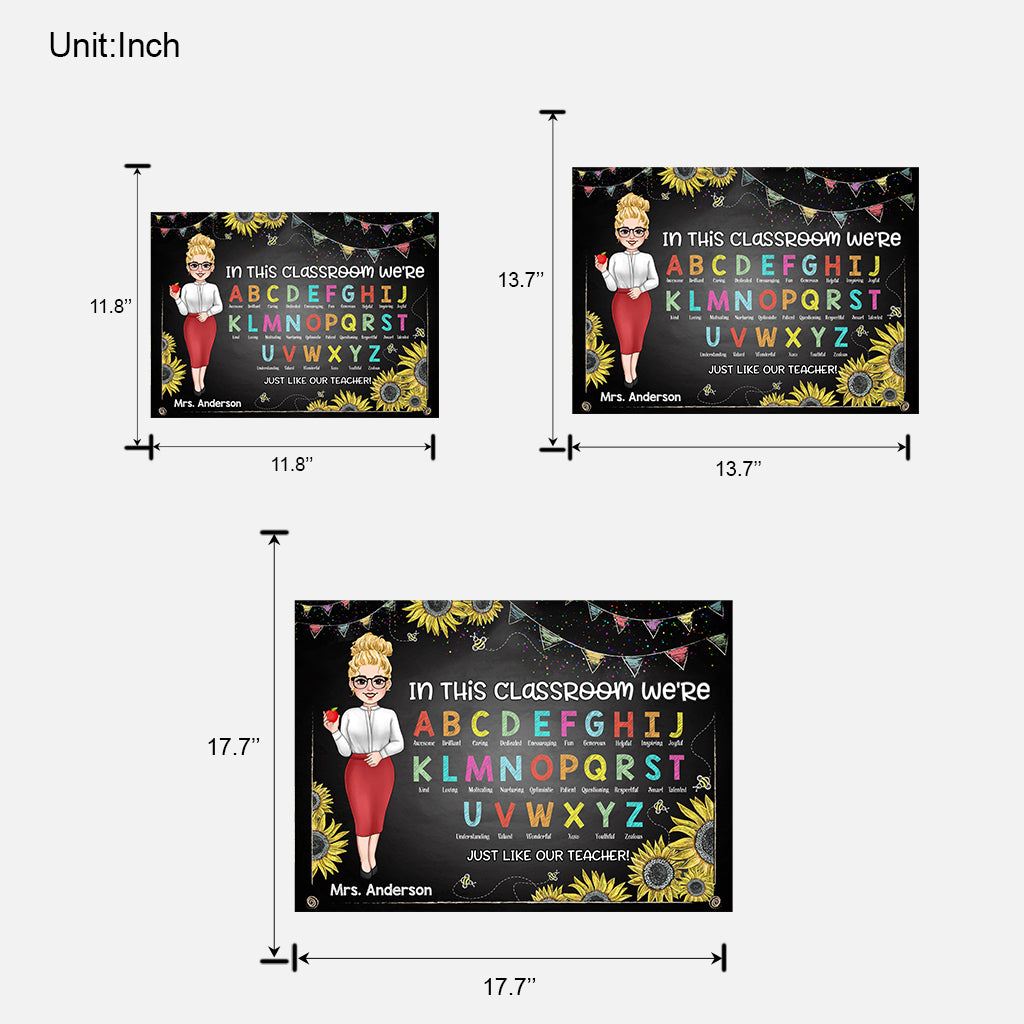 In This Classroom We're - Personalized Teacher Wood Sign