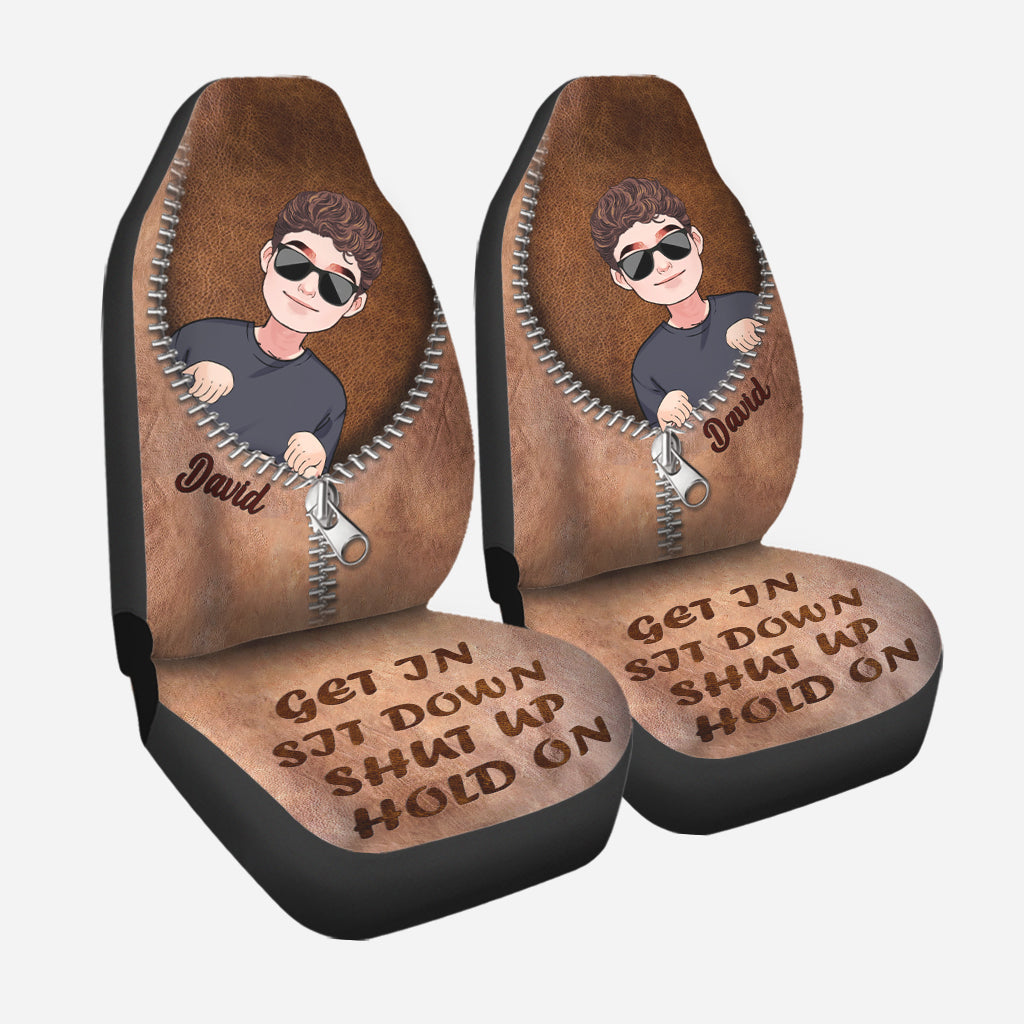 Get In Sit Down - Personalized Father Seat covers